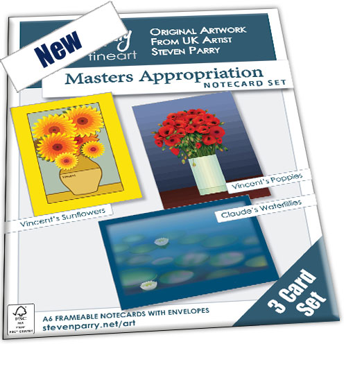 Artists Appropriation 3 Card Set £9.99 Includes Vincent's Sunflowers, Vincent's Poppies, Claude's Water Lilies Cards