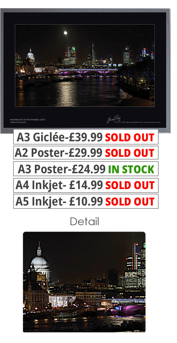 Moonlight On The Thames Prints & Posters - From £10.99